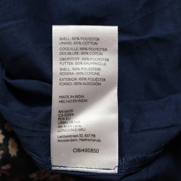 Free People x Revolve Tessa Mini Dress Cut Out Floral Print Ruched Blue Size M - Picture 9 of 11